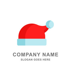 Santa Hat Christmas Logo Vector Icon 