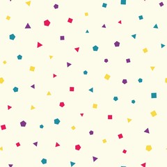 Seamless pattern with small different shapes on a beige background