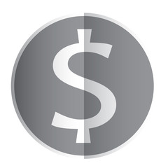 Dollars sign icon. On a gray background.