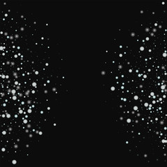 Beautiful falling snow. Abstract shape with beautiful falling snow on black background. Lovely Vector illustration.