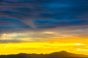 Beautiful seaside view Landscape of island and Ocean  with dramatic  sunrise sky.