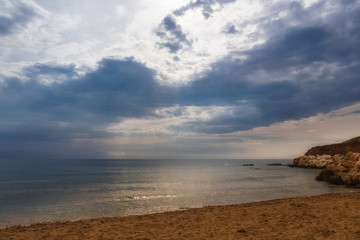 Rain clouds on the sea