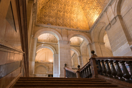 The stairway of the General Archive of the Indies