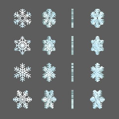 Frosty winter festive snowflakes rotation spin fx frames.