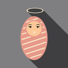 Flat icon with shadow little jesus