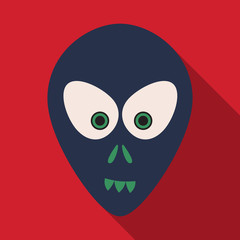 Flat icon with shadow halloween monster