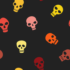 Seamless pattern with skulls for your design