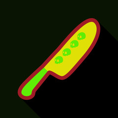 Flat icon with shadow Halloween Knife