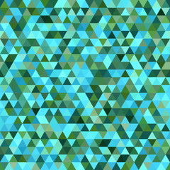 Abstract seamless mosaic background. Triangle geometric background. Vector illustration. Green, blue colors.