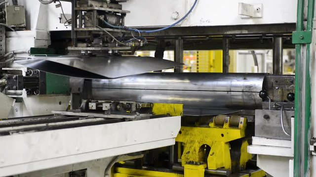 Robot bending pipe in modern factory