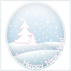Postcard with text Happy New Year and Christmas  Template background Vector