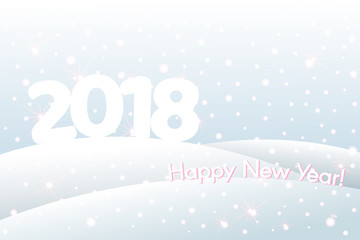 Winter holiday background with text 2018 New Year and Christmas  Template Vector