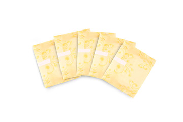 hygienic women's pads isolated on white background