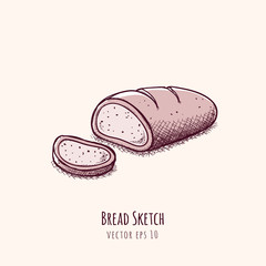 Bread vector illustration sketchy drawing style