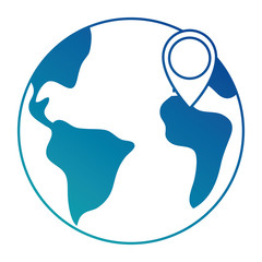 world planet earth with pin pointer