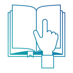 hand reader with text book isolated icon