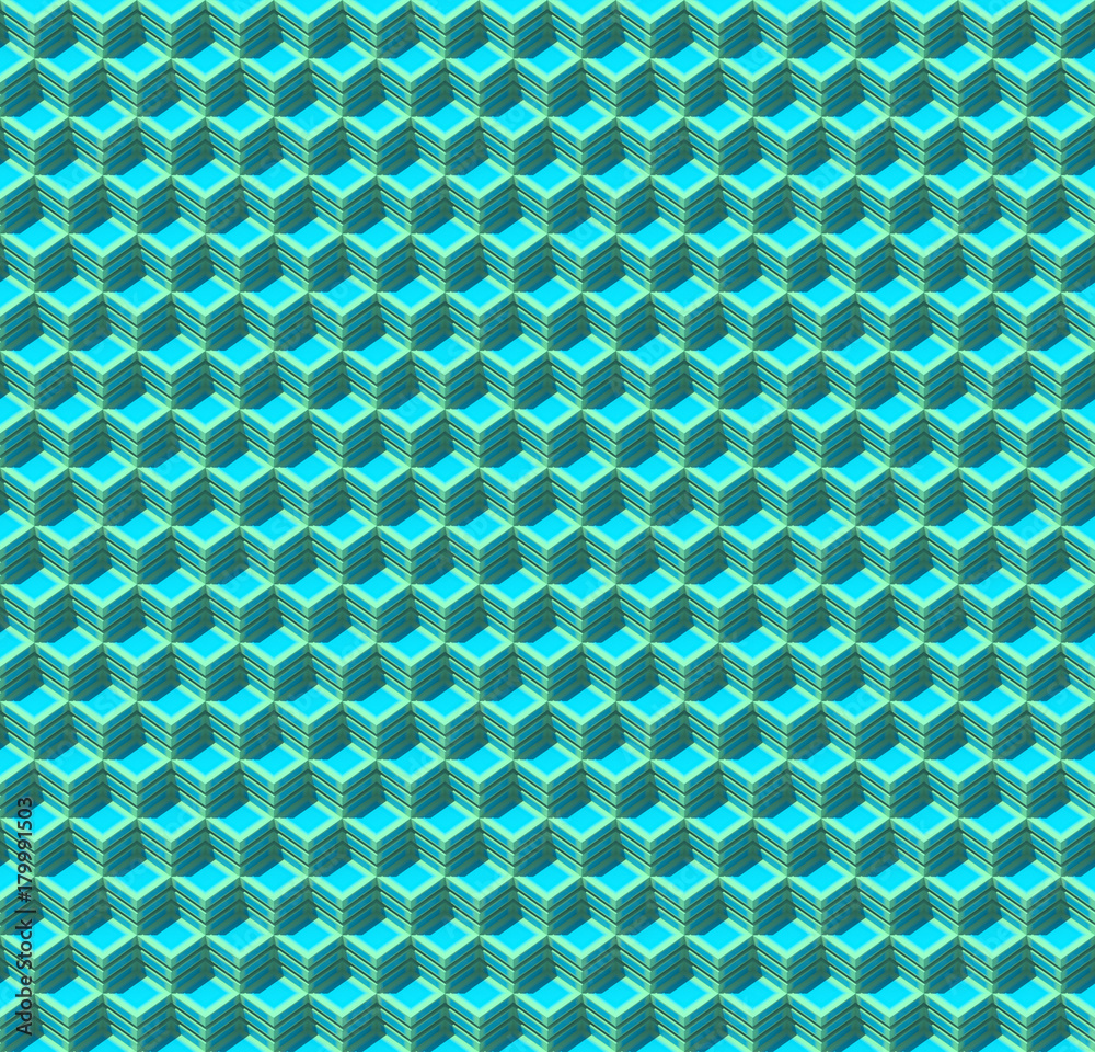 Poster Abstract colored cubes. Seamless pattern background. 3d rendering