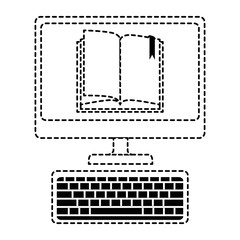 desktop computer with ebook