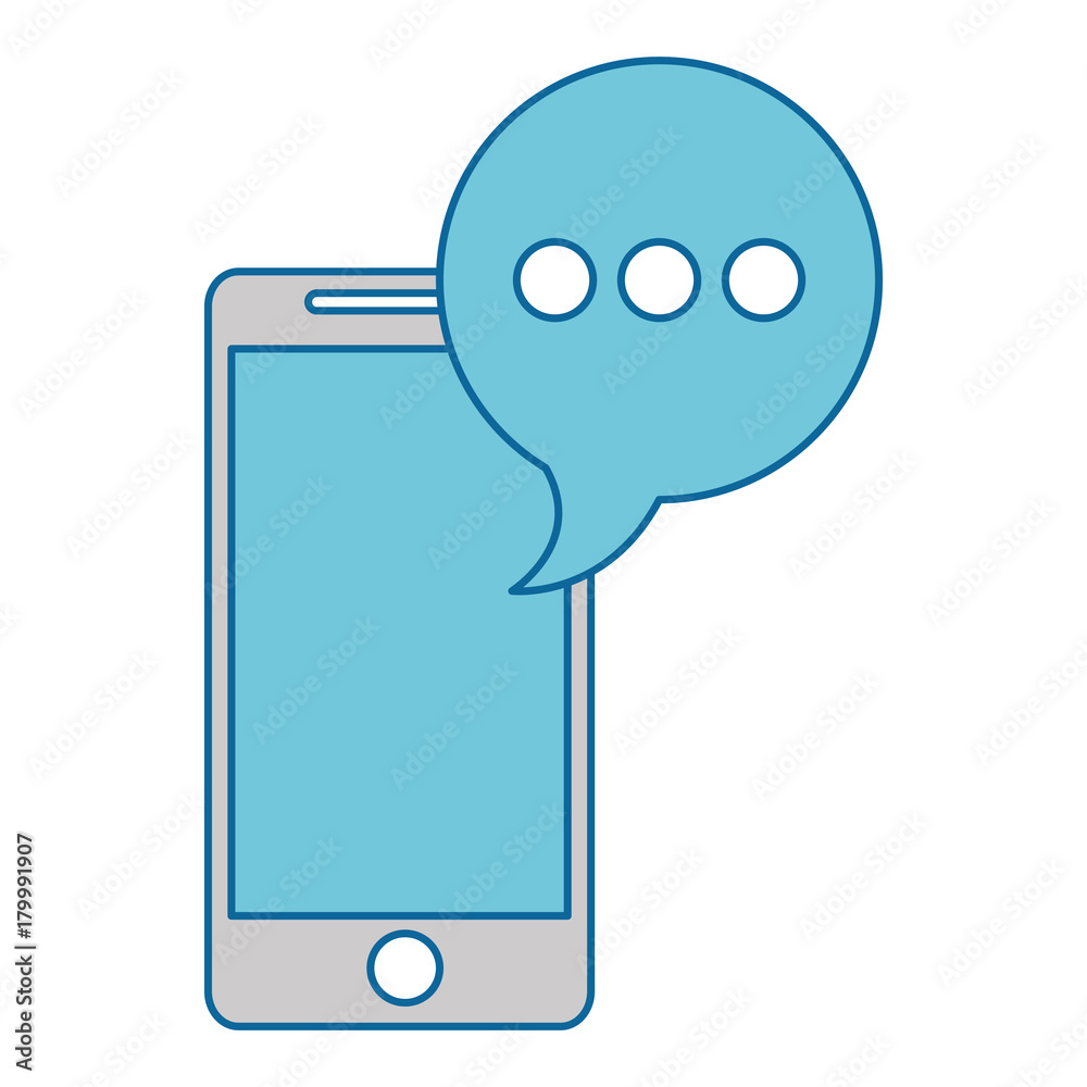 Canvas Prints smartphone device with speech bubble