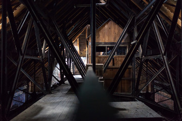 Abandoned wooden attic