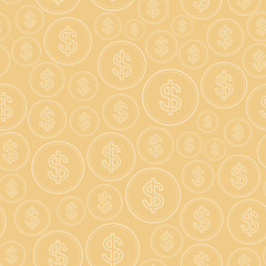 light beige background with dollars - vector seamless pattern