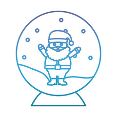 decorative christmas ball with santa claus icon over white background vector illustration