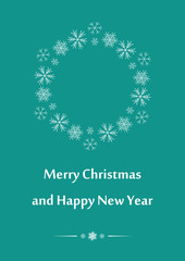 aquamarine greeting card for christmas - vector background