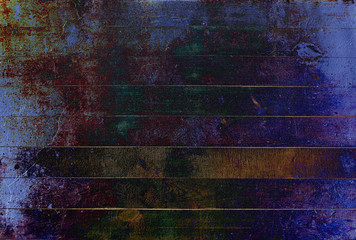 Cold multi-colored wooden texture. Grunge retro texture of blue and purple. Winter, new year, cover
