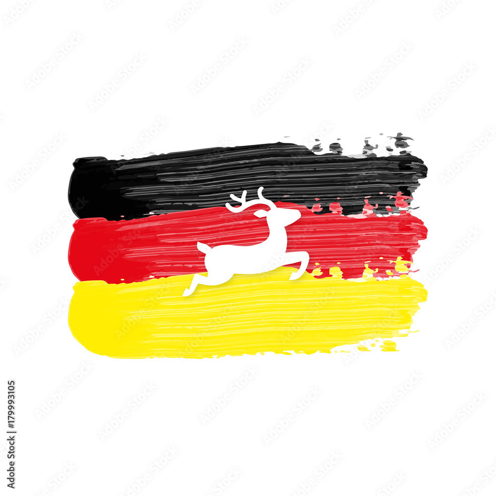 Wall mural deutschland flagge mit rentier im sprung