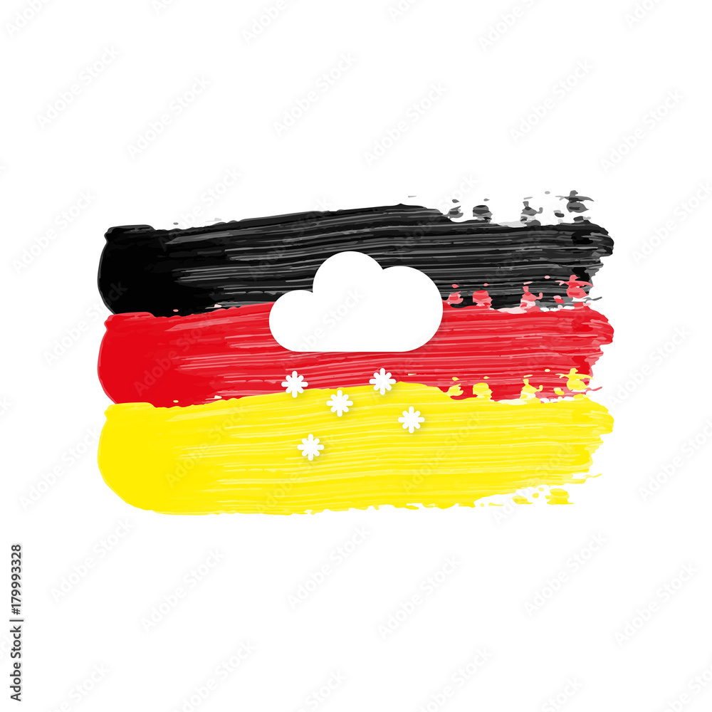 Wall mural deutschland flagge mit schneefall