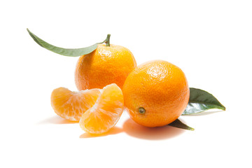Tangerine on a white background