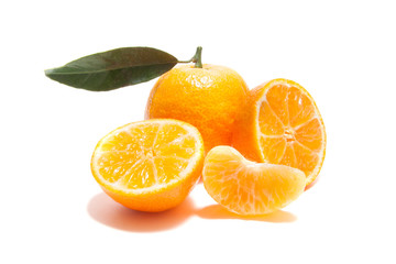Tangerine on a white background