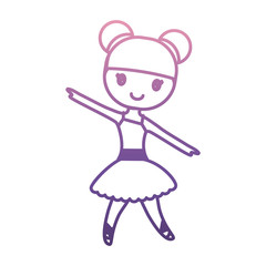 ballerina girl icon over white background vector illustration
