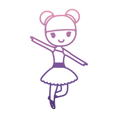 ballerina girl icon over white background vector illustration
