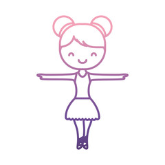 ballerina girl icon over white background vector illustration