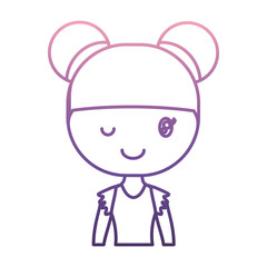 ballerina girl icon over white background vector illustration