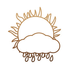 sun and cloud icon over white background vector illustration