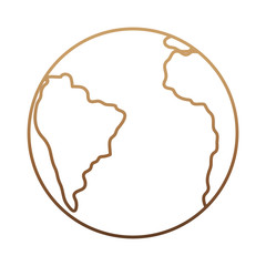 earth planet icon over white background vector illustration