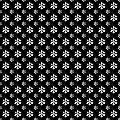 Monochrome seamless stylized snowflake pattern background - geometrical vector Christmas decoration graphic design
