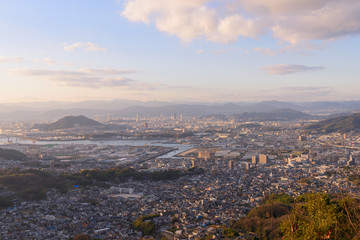 広島の夕暮れ　愛宕神社からの風景