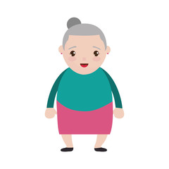cartoon old woman icon over white background colorful design vector illustration
