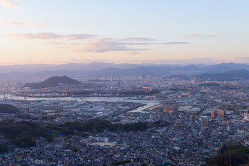 広島の夕暮れ　愛宕神社からの風景