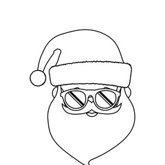 cartoon santa claus with sunglasses icon over white background vector illustration
