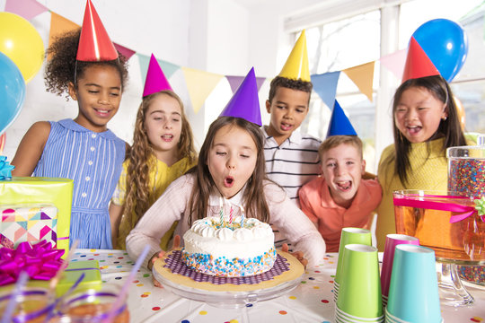 Group Of Children At Birthday Party At Home