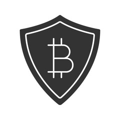 Safe bitcoin payments glyph icon