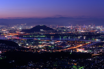 広島の夜景　愛宕神社からの風景