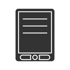 Electronic book glyph icon