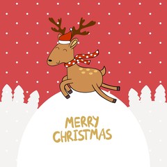Merry Christmas and Happy New year. Christmas reindeer.