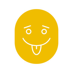 Yummy smile with open eyes glyph color icon