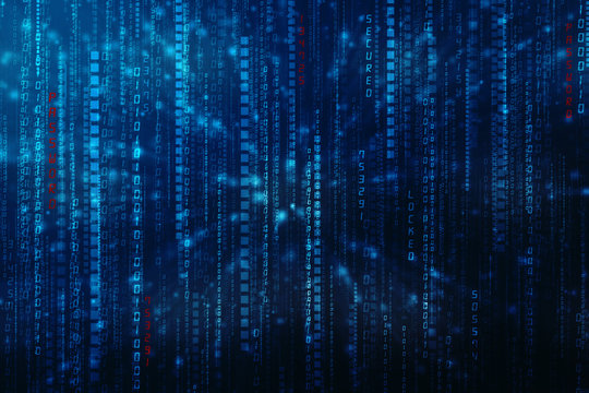 Digital Abstract technology background, binary code background. 3d rendering